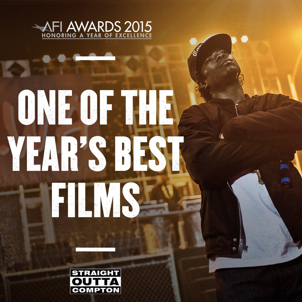 Honored that @AmericanFilm voted #StraightOuttaCompton as one of the year's best films! #AFIAwards https://t.co/TZnrXoVxwf