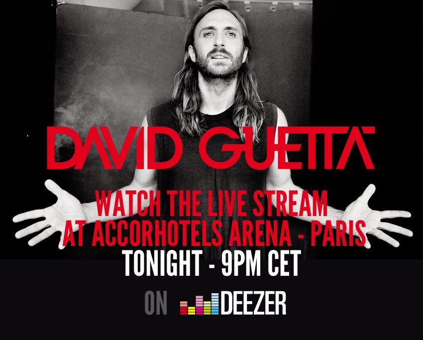 Tonight my show @ @AccorH_Arena will be livestreamed on @Deezer ! Join us at 9PM CET!  https://t.co/yv7C2mYBxd https://t.co/RU7e3JVx1A