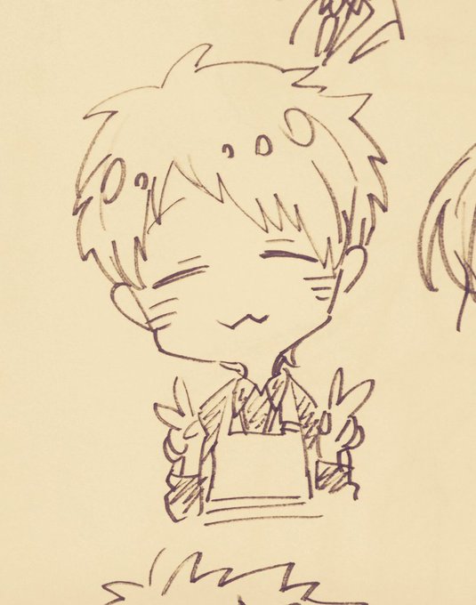 デフォルメ絵が苦手で練習してたんだけど一番書き慣れてないはずの弟が一番うまくはまった。#ヲタ恋 デフォルメ絵が苦手で練習してたんだけど一番書き慣れてないはずの弟が一番うまくはまった。#ヲタ恋