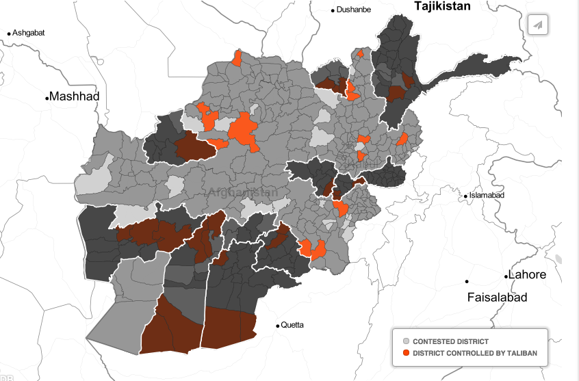Kabul, the capital city of afghanistan, fell to taliban forces on 15 august 2021 in the culmination of a military offensive that began in may 2021 against the afghan government. Afghanistan Taliban Controlled Area Map 2021 : The Taliban now control more territory than at any time ...