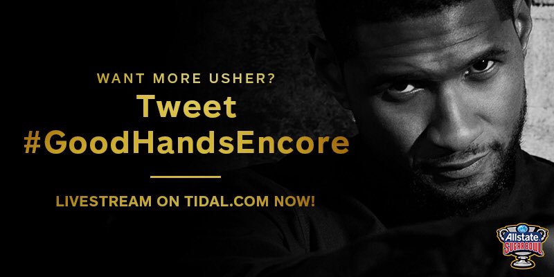 RT @Allstate: Don't want the show to end? Tweet #GoodHandsEncore NOW for a special surprise! #TIDALXUsher https://t.co/O52sHP4YL1