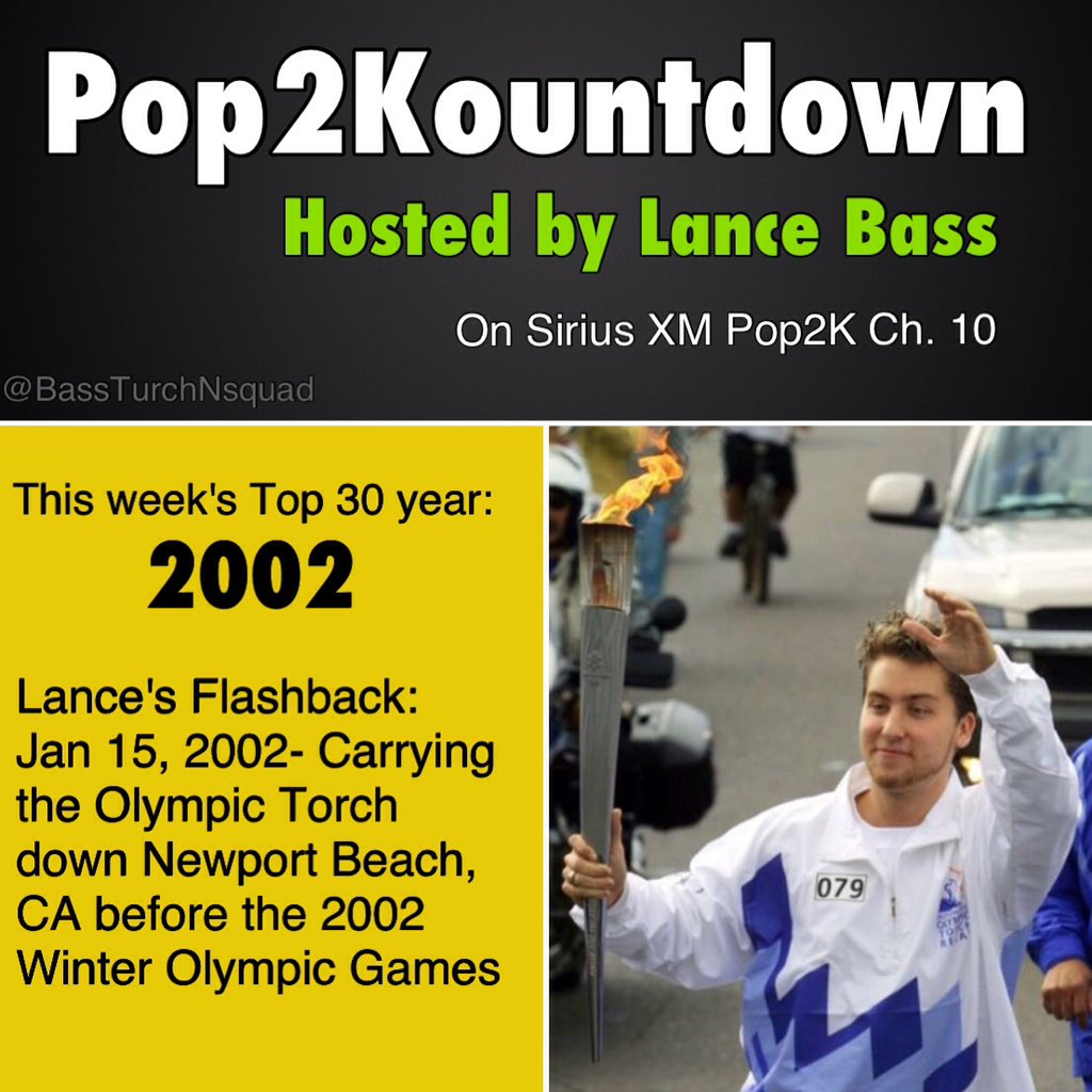 RT @BassTurchNsquad: Time for @LanceBass to count down the top 30 hits from this week in 2002 on the #Pop2Kountdown! @SXMPop2K @SIRIUSXM ht…