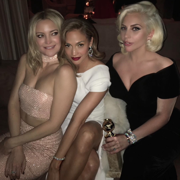 The girls and the globe!!! Congrats @ladygaga #CAA #AfterParty #GoldenGlobes https://t.co/ip7Ht5D2hZ