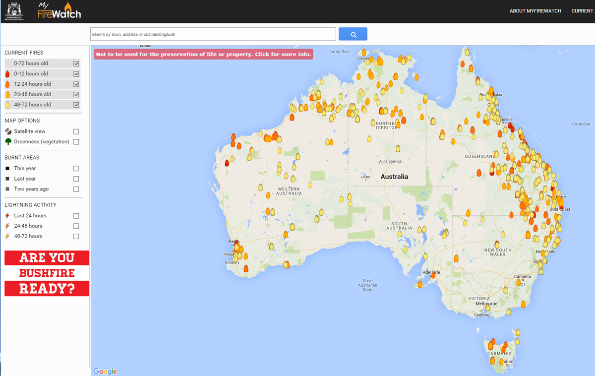 Map Australia Fires