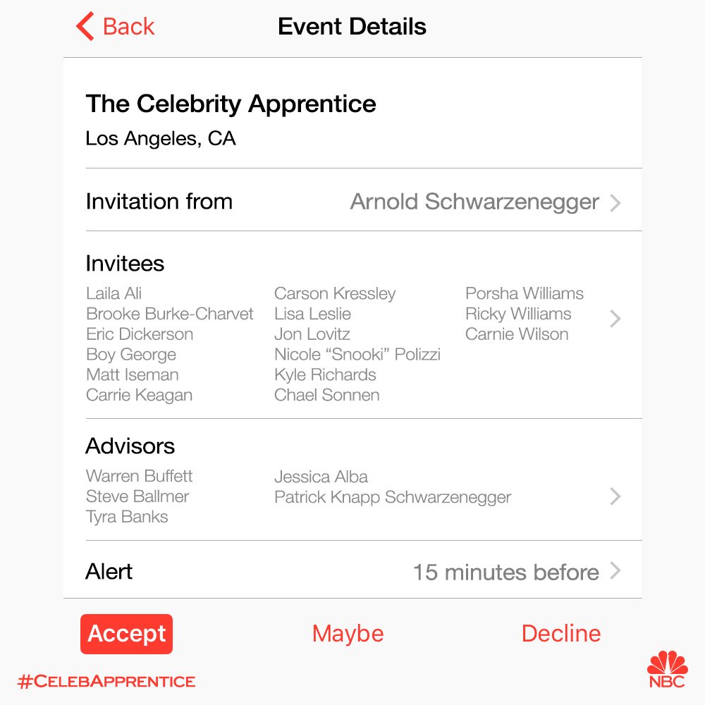 RT @ApprenticeNBC: Attendance is mandatory. #CelebApprentice https://t.co/lLvq6qcVAS