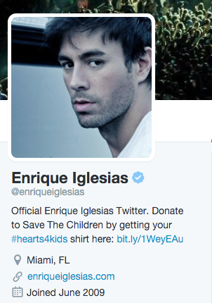 Check out the new twitter handle! You can now reach me on Twitter at @enriqueiglesias https://t.co/wQ7EgqGTAk