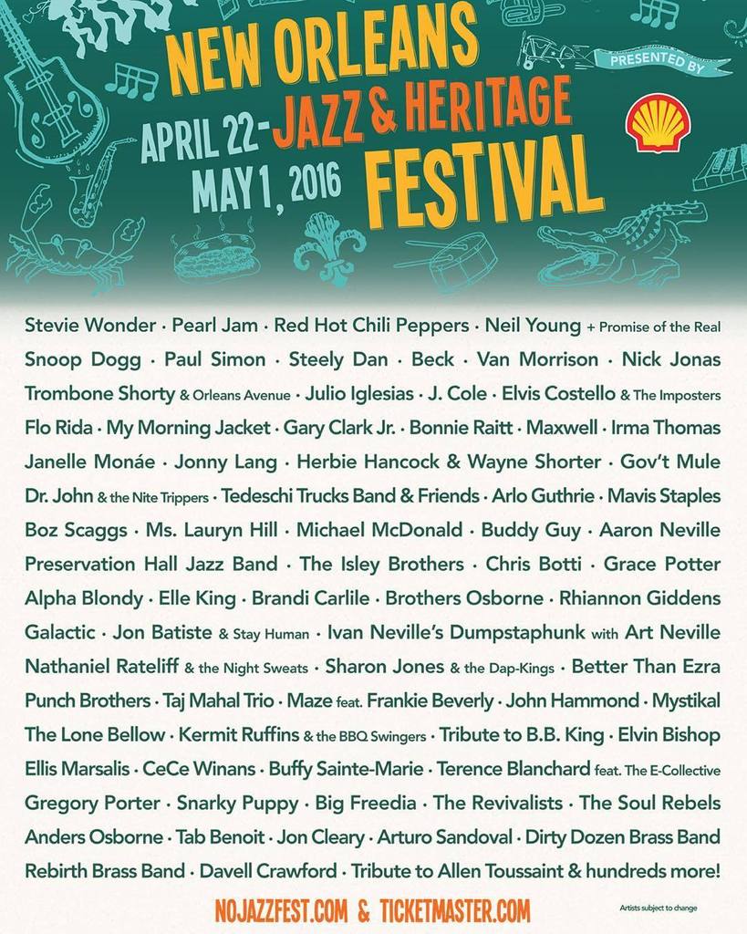 new orleans !! catch me live at the @jazzfest on 4/22 - 5/1 !! #JazzFest2016

get ur ti… https://t.co/beXv7PsfNh https://t.co/DXeQMlfzdf