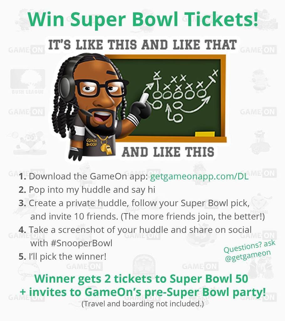 i got 2 superbowl tix 4 all my real fans out there . WHO WANT THEM ?? DL @getGameOn n chat… https://t.co/gQZVYwAcyq https://t.co/szxT1EgkNI