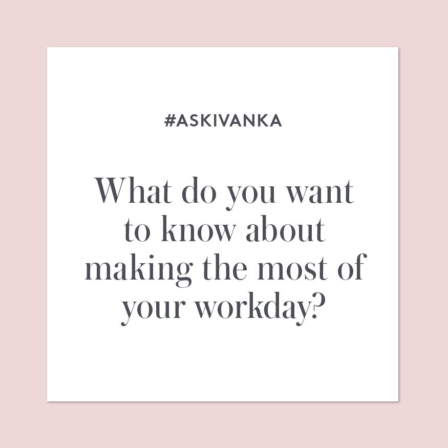 #AskIvanka your questions about staying on task. She'll be hosting a LIVE Facebook video Q&A Weds at 2pm EST. https://t.co/bdZdQ7dsVw