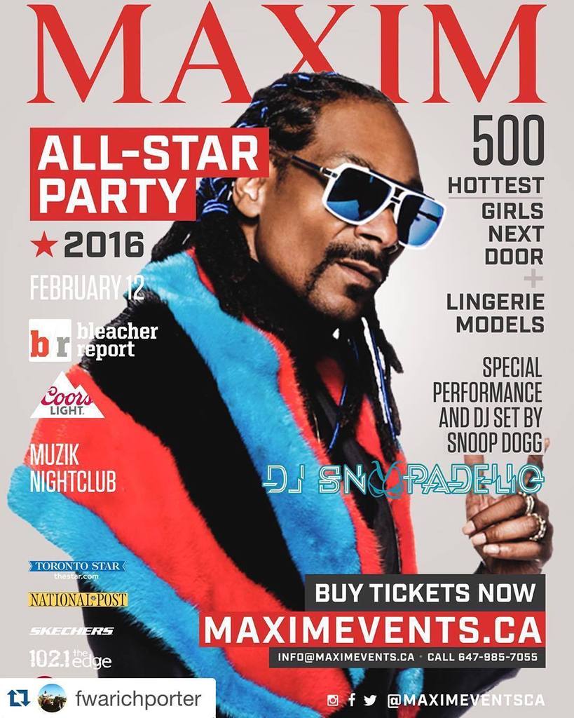 #Repost @fwarichporter with @repostapp.
・・・
!???????????? NBA ALL STAR WEEKEND Dj Snoopadelic #maximallstarparty #maximevent… https://t.co/x6o3awwY5i