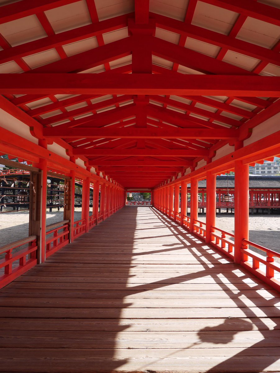 厳島神社のこの回廊を見ると、向こうから大量の敵が走って来るんじゃないかと思う程度には戦国無双脳(^ω^;) 厳島神社のこの回廊を見ると、向こうから大量の敵が走って来るんじゃないかと思う程度には戦国無双脳(^ω^;)