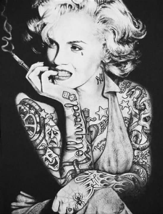 RT @Darran_Hayward: @jem_lucy Marilyn Monroe inked. You are as stunningly beautiful. ❤ https://t.co/OX9qEM3ZA8