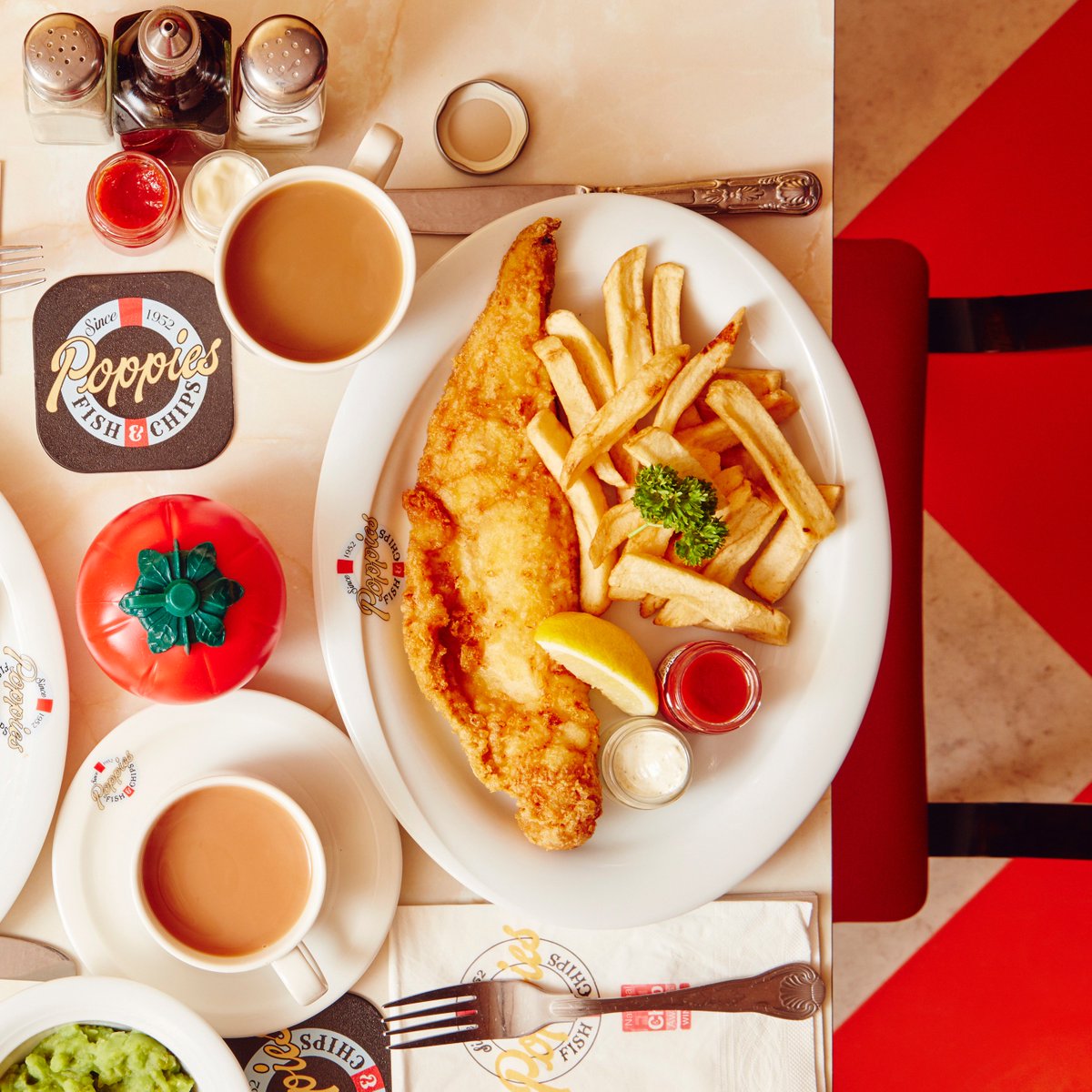 The fish and chips at Poppie's Fish & Chips London's Best Retro Dishes