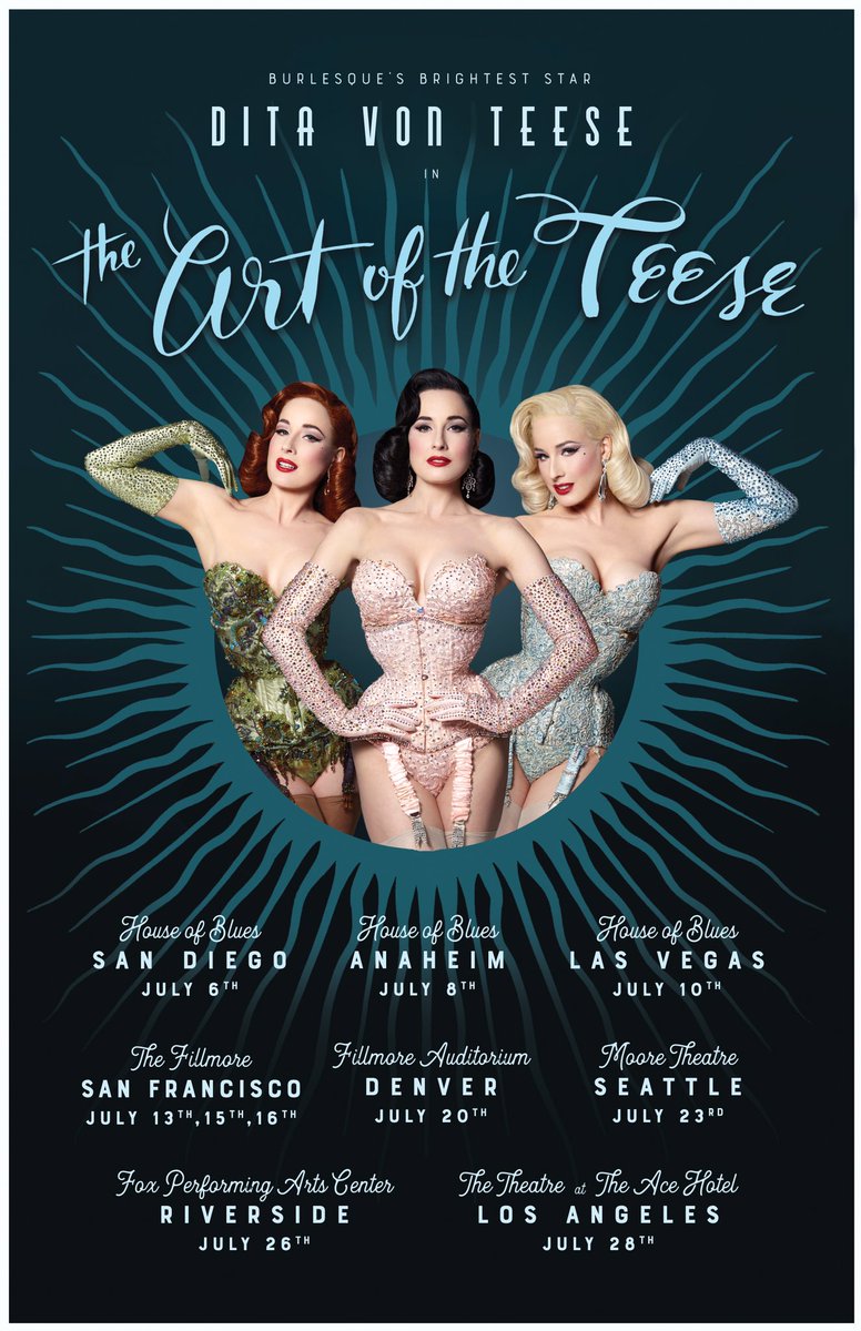 Announcing the West Coast dates of #theartoftheteese #burlesque show! #ditavonteese  https://t.co/JGwFTzo6vF https://t.co/GosJgprQat