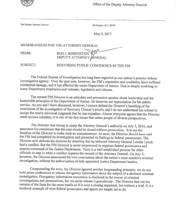 letter from deputy attorney general rod rosenstein laying out why rod rosenstein letter