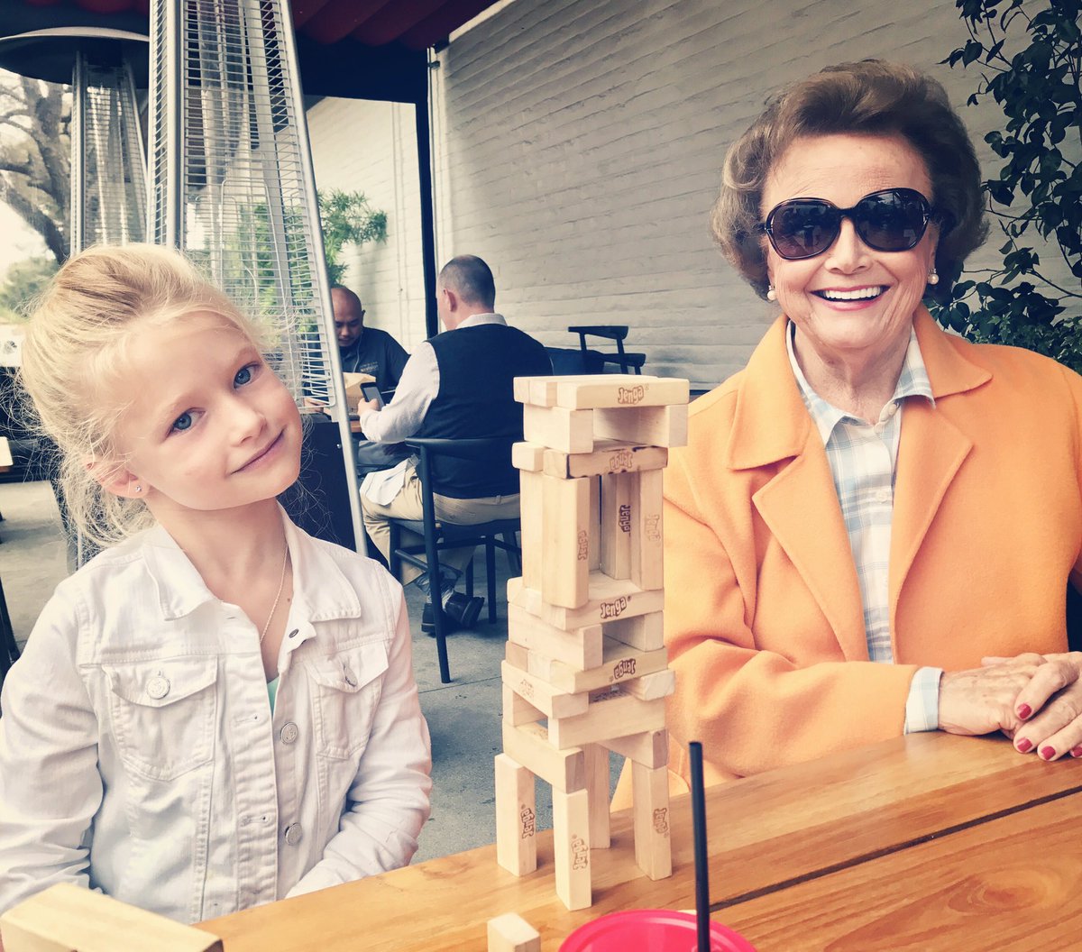 Maxwell and her Great Grandmother, Nana Mary Maxwell, enjoying the early bird special #jengaqueens #familyis❤️ https://t.co/KIN47QKlxO