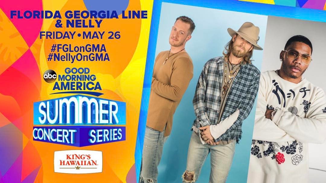 RT @FLAGALine: Heading to @GMA with our boy @Nelly_Mo on May 26 for their Summer Concert Series!! Y’all tune in! ⚡️???? https://t.co/XhJRnVogY4