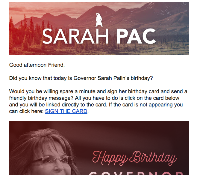 Sarah Palin’s Birthday Celebration | HappyBday.to