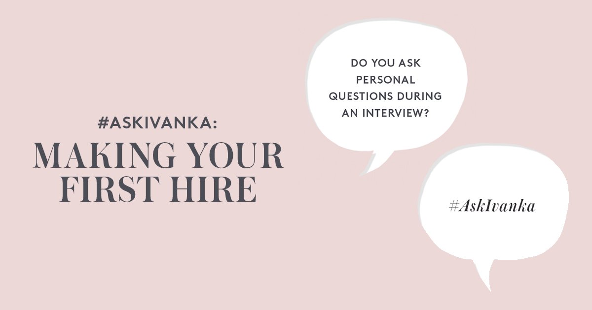 Get Ivanka's advice on making your first hire:https://t.co/UQS9pyvE5u #womenwhowork https://t.co/g8nzrVYiTU