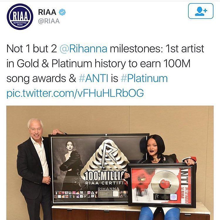 Congrats to the homegurl riri. @badgalriri ???????????????????? https://t.co/mog83Tfe7D