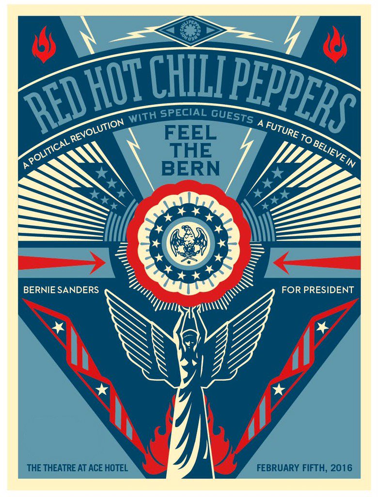 RT @ChiliPeppers: Additional tix just released for #FeelTheBern benefit concert in LA on 2/5 @berniesanders https://t.co/enKRdppMjw https:/…