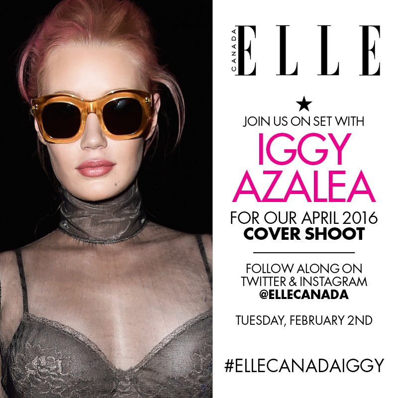 RT @ElleCanada: .@IggyAzalea will be answering your questions on set this TUESDAY! Send your questions NOW using #ELLECanadaIggy! https://t…
