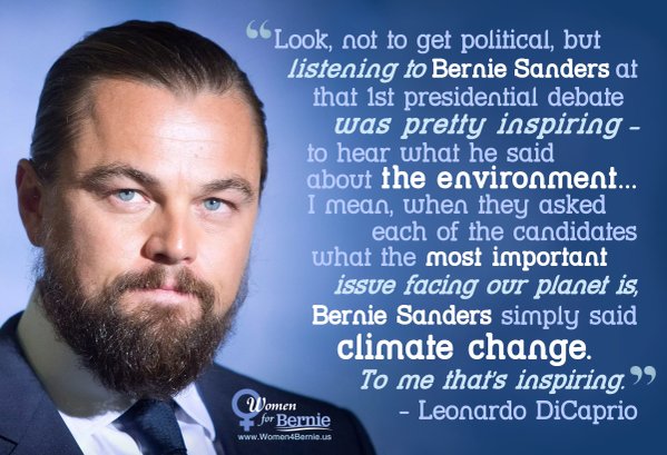 RT @Libertea2012: Di Caprio feels inspired by Bernie Sanders on Climate Change! #FeelTheBern https://t.co/RojRZ9xpMg https://t.co/5yFbPdvSlX