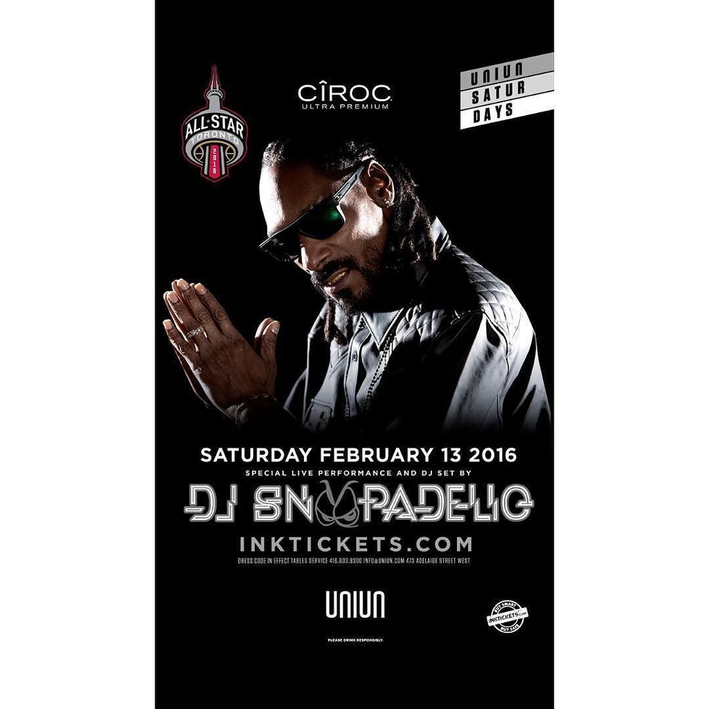 DJ SNOOPADELIC All Star Weekend Saturday February 13th 2016 in Toronto catch me at Uniun Night Club @uniunnightclub… https://t.co/FhFla9QuzH