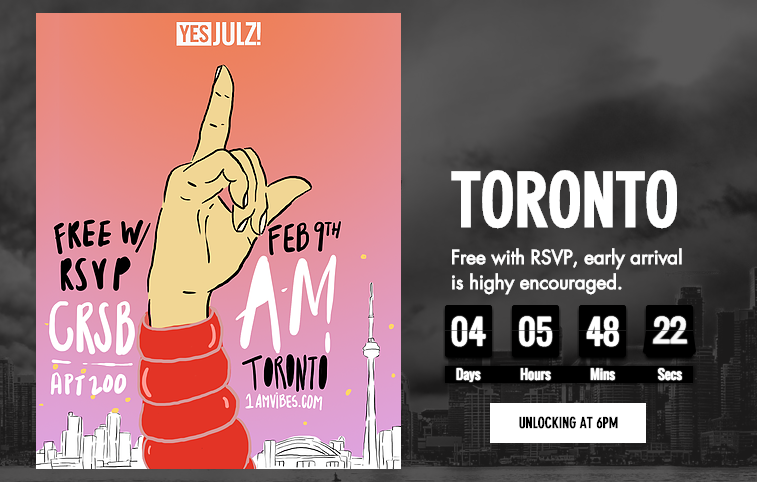 RT @yesjulzagency: Unlocking the vibes at 6pm, @YesJulz you ready?

#1AMVibesToronto is FREE with RSVP ???? https://t.co/Ud0AgdWPVt