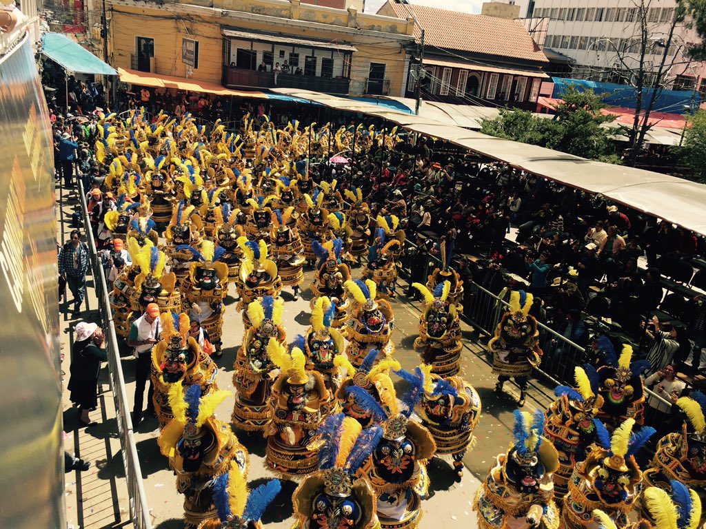 Wow. They don't mess around at Oruro's Carnival #CarnavalBoliviano pure authentic Bolivia. Thanks @CervezaPacena https://t.co/6CbgfENq4w