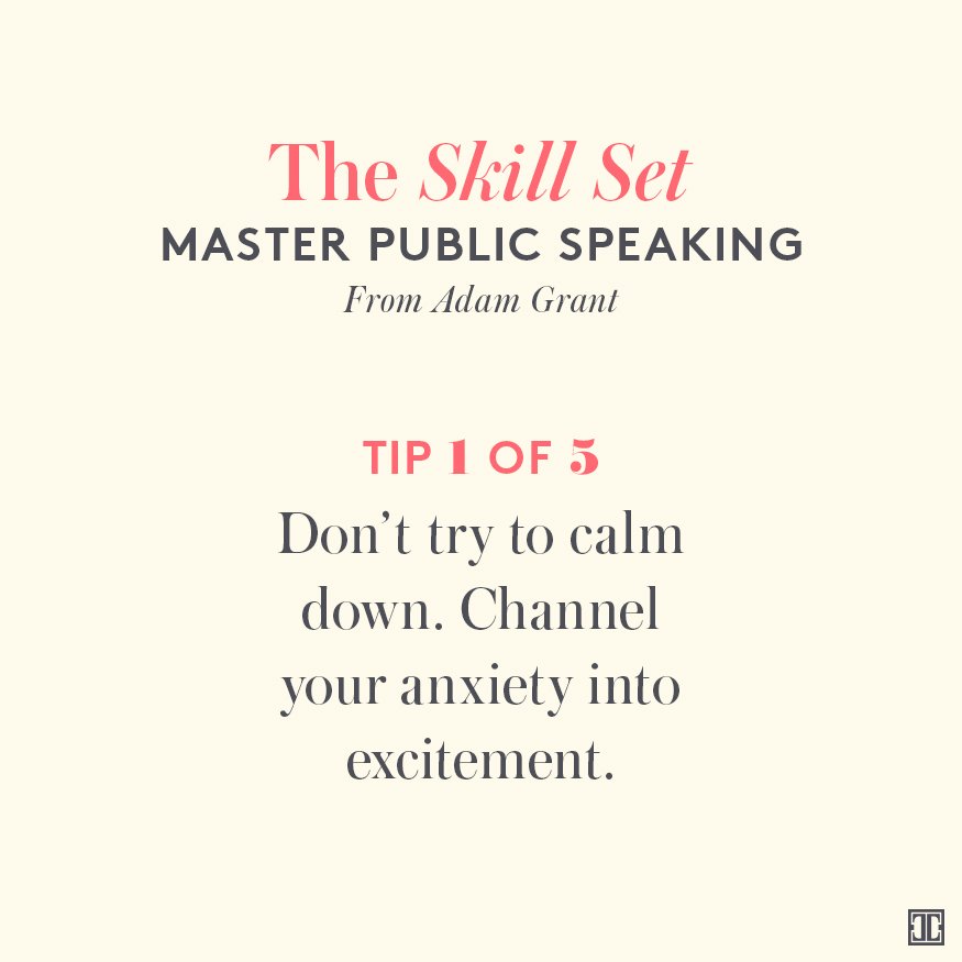#TheSkillSet: 5 ways to conquer your fear of #publicspeaking:https://t.co/SFaFstDtP2 @AdamMGrant https://t.co/tKkHuEsO1v