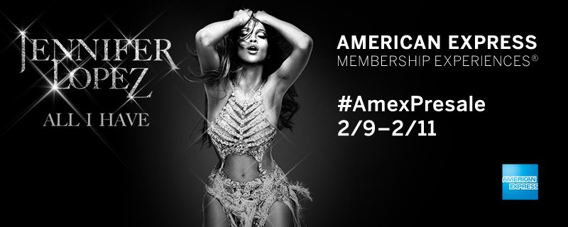 RT @AmericanExpress: Card Members can get #AmexPresale tix for dates added to the @JLo residency now thru 2/11! https://t.co/no8iYJV9yQ htt…