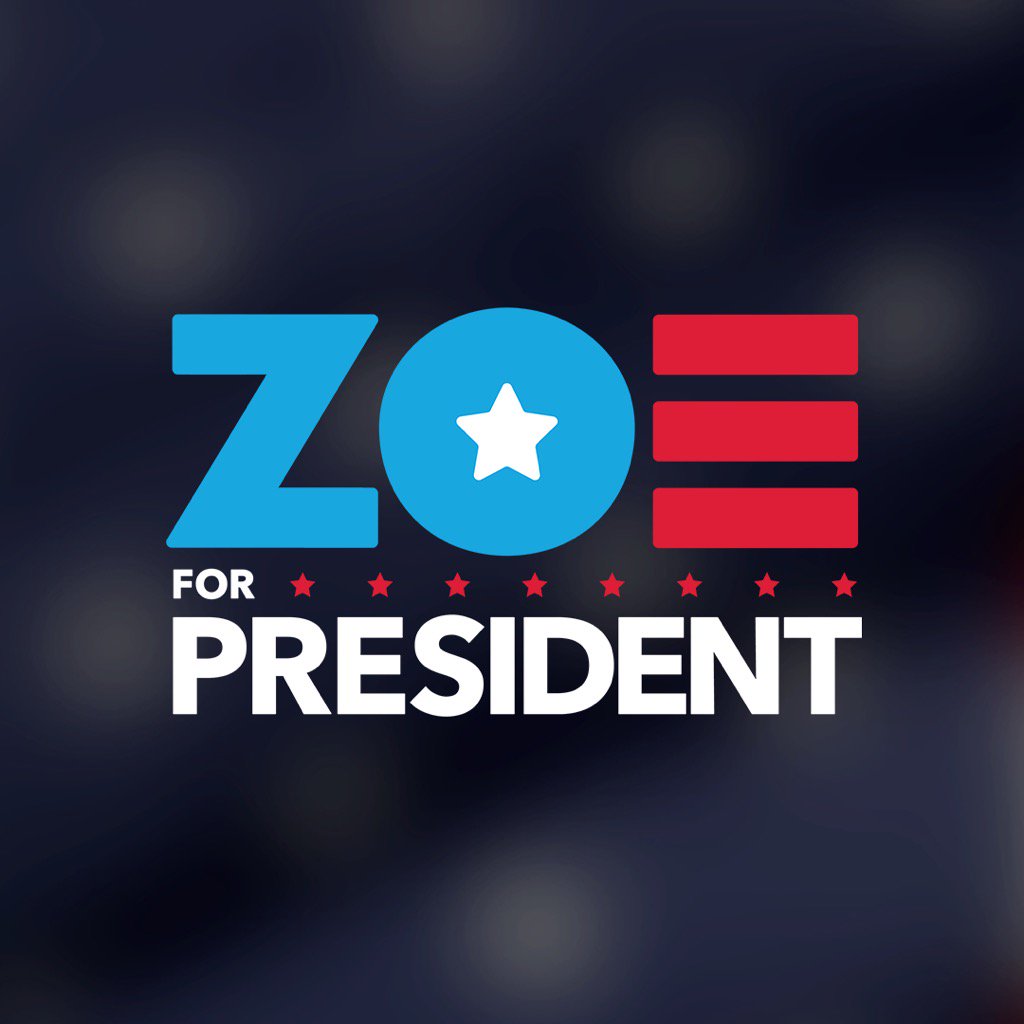 There’s a new candidate entering the race! I couldn’t be more excited for our country’s future! #ZoeForPresident https://t.co/sP1KofsVsP