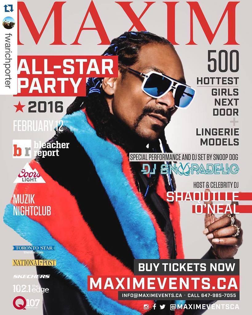 #Repost @fwarichporter with @repostapp.
・・・
6ix tonite DJ SNOOPADELIC Live on tha 1s n 2s at MAXIM - NBA ALL STAR W… https://t.co/oEh8wdHhsE