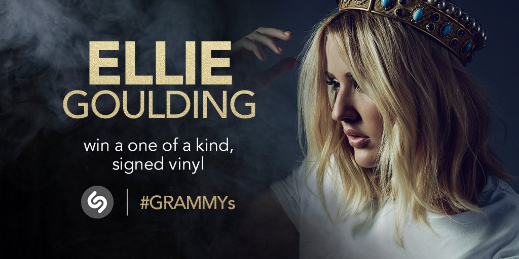 RT @Shazam: Want to win a signed, one-of-a-kind #Delirium vinyl? Just #Shazam @EllieGoulding's #GRAMMYs performance to enter! https://t.co/…