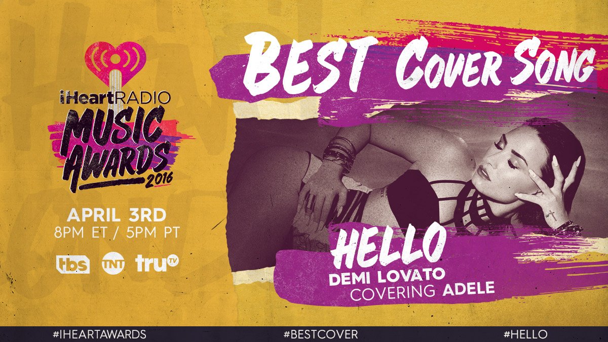 RT @iHeartRadio: Who else fell in love with @ddlovato's cover of #Hello this year? RT to vote for #BestCover at our #iHeartAwards! https://…