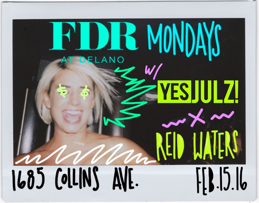 RT @yesjulzagency: Fresh off of All Star Weekend & the party continues! #FDRmondays tonight. Who's coming?! ???? #TeamNoSleep https://t.co/2bx…