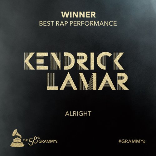 RT @TheGRAMMYs: Congrats Best Rap Performance @kendricklamar - 