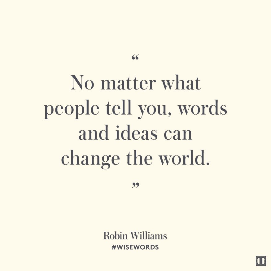 See more #wisewords here: https://t.co/YlwlNuzXit #inspiration #quotes #RobinWilliams https://t.co/vyrgAphgax