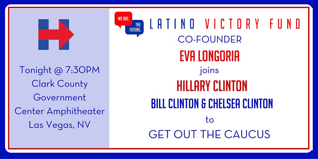 RT @latinovictoryus: @EvaLongoria joins @HillaryClinton tonight to rally support for #NVcaucus #estamosconella https://t.co/mS2Uj8m2ya http…