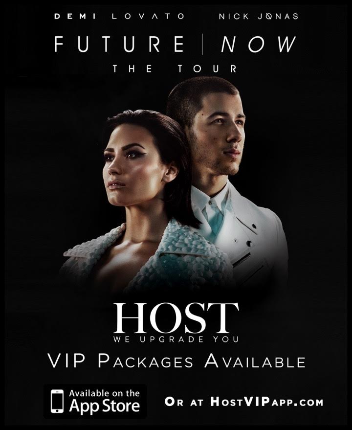 RT @HostVipApp: Get your HOST VIP package for Future Now | The Tour!  @ddlovato @nickjonas @HostVipApp #FutureNowTour https://t.co/BShxnwQt…