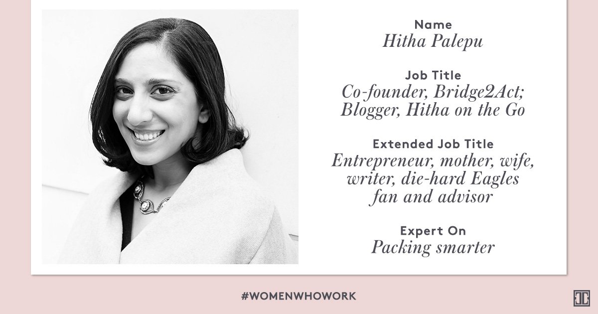 #WomenWhoWork: Get packing tips from total pro @HithaPalepu: https://t.co/k9Tg8DlTiD #traveltip https://t.co/IFXjChmUqA