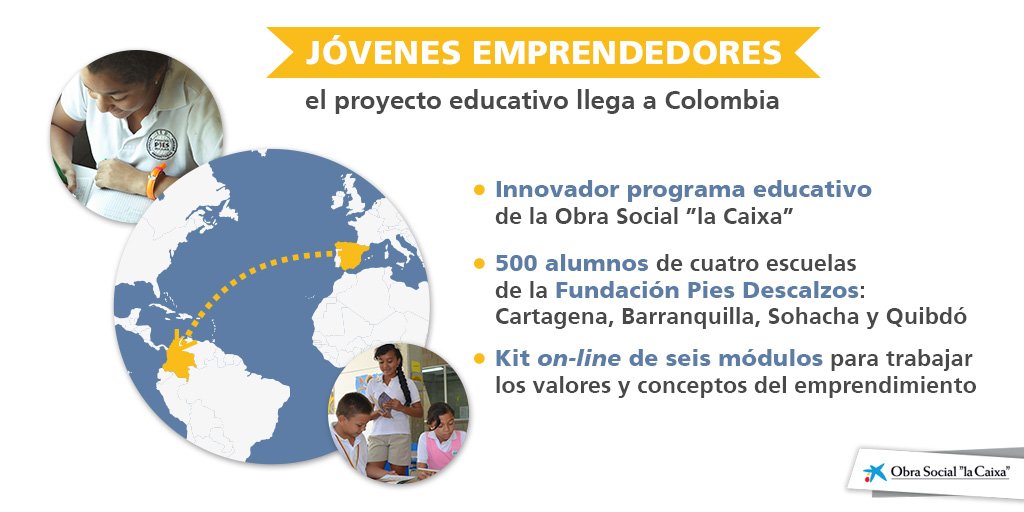 RT @FundlaCaixa: ¿Cómo impulsamos los valores emprendedores en #Colombia? Te lo contamos @fpiesdescalzos @shakira #ObraSocialencifras https…