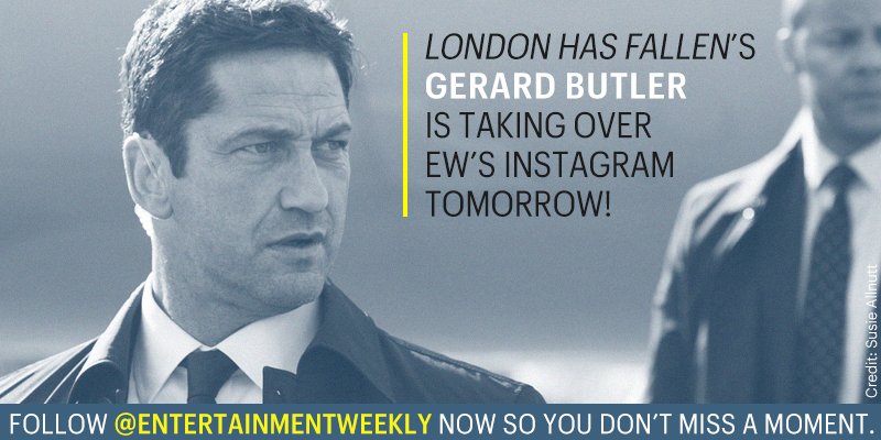 RT @EW: Check Instagram tomorrow as @LondonFallen's @GerardButler takes over from Camp Pendleton!: https://t.co/uOCcBviVwc https://t.co/Wih…