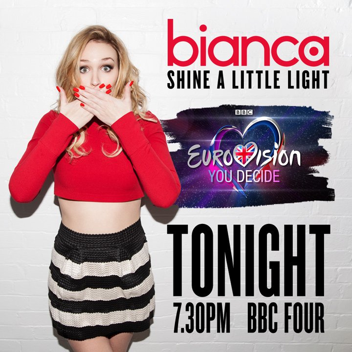 Best of luck to @BiancaMusicUK tonight on Eurovision! Tune in and vote for her song #shinealittlelight https://t.co/JxVTUlsokm