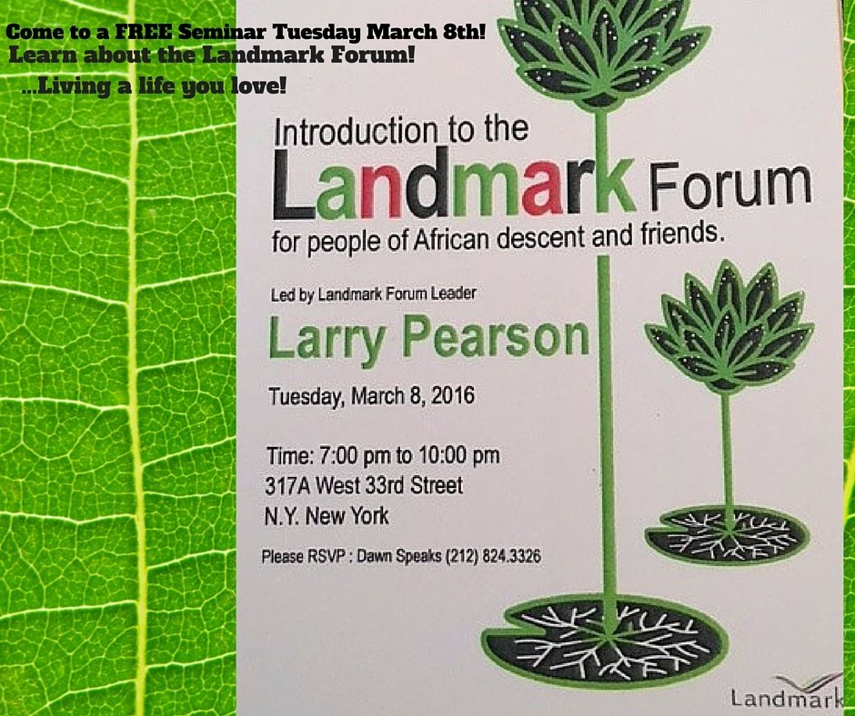 #Free #LandmarkForumSeminar for People of African Descent! https://t.co/vB8ENcMlC6 by @rqui https://t.co/wkuDo5XyUS