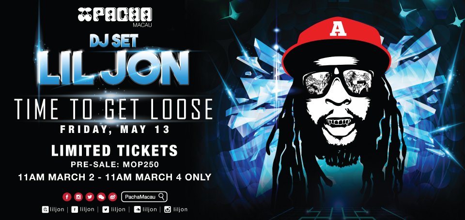 RT @pachamacau: Get your tickets now to @LilJon at @pachamacau for only MOP250!#Presale ends 11am on 4 March:https://t.co/RXaxebDHqL https:…