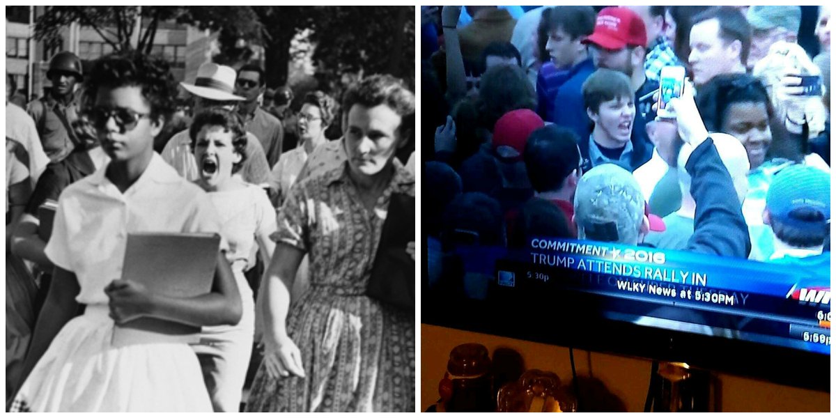 RT @ShaunKing: Side by Side. The hatred faced by the Little Rock 9 and the hatred faced at a Donald Trump Rally. https://t.co/0b0WozISE5