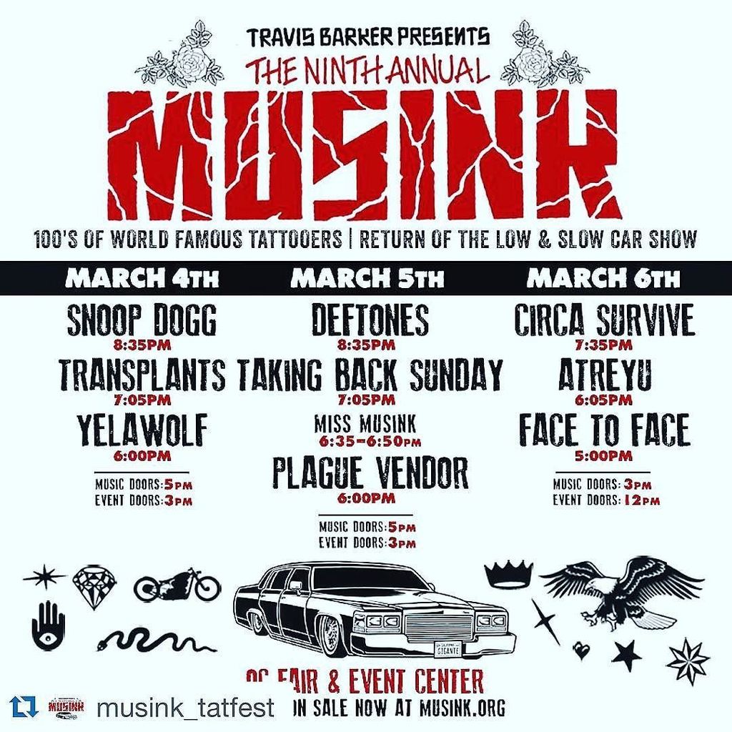 check me live as I rock @musink_tatfest tonight. s/o to da homie @travisbarker get ur tix … https://t.co/otiObeVrO9 https://t.co/ZT2D4TwCSZ