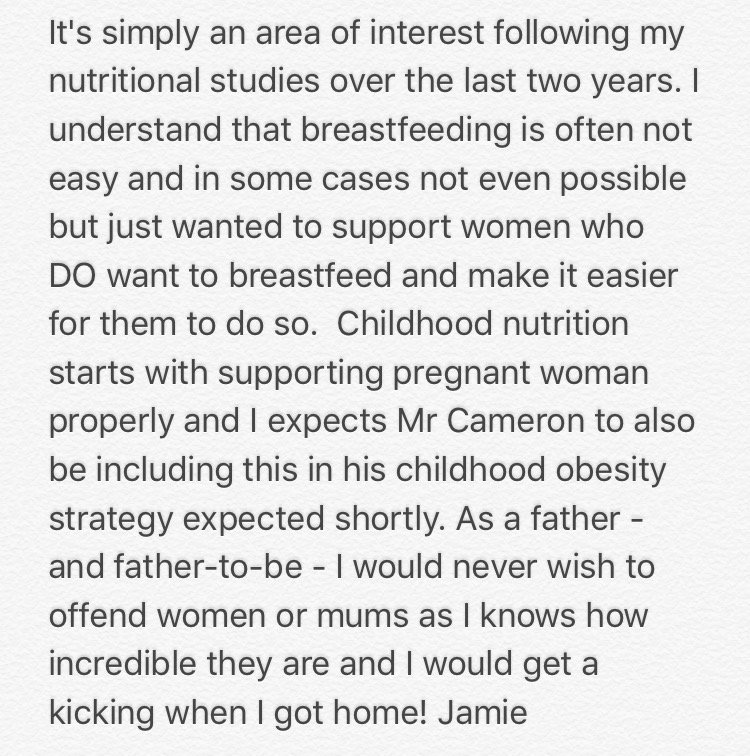 I'm not planning on starting a campaign around breastfeeding. https://t.co/vRGi1ud8By